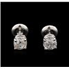 Image 1 : 1.06ctw Diamond Solitaire Earrings - 14KT White Gold