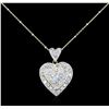 Image 1 : 14KT Yellow Gold 0.85ctw Diamond Heart Pendant With Chain