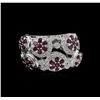 Image 2 : 1.97ctw Ruby and Diamond Ring - 14KT White Gold