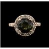 Image 1 : 3.20ct Tourmaline and Diamond Ring - 14KT Rose Gold