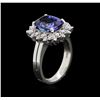 Image 3 : 4.17ct Tanzanite and Diamond Ring - 14KT White Gold