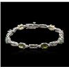 Image 1 : 14KT White Gold 7.68ctw Multicolor Sapphire and Diamond Bracelet