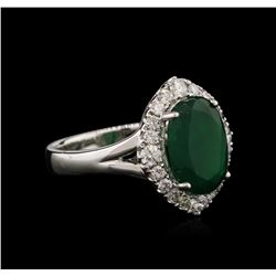 3.30ct Emerald and Diamond Ring - 18KT White Gold