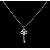 Image 1 : 0.47ctw Diamond Pendant With Chain - 14KT White Gold