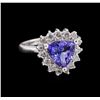 Image 1 : 2.01ct Tanzanite and Diamond Ring - 14KT White Gold