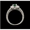 Image 3 : 14KT White Gold 0.75ct Emerald and Diamond Ring