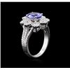 Image 3 : 14KT White Gold 2.00ct Tanzanite and Diamond Ring