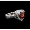 Image 1 : 18KT White Gold 3.18ct Garnet and Diamond Ring