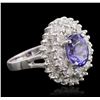 Image 1 : 14KT White Gold 2.38ct Tanzanite and Diamond Ring