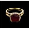 Image 2 : 3.69ct Ruby and Diamond Ring - 14KT Yellow Gold