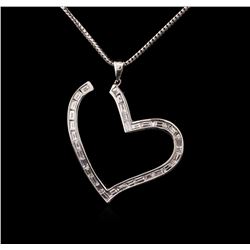 18KT White Gold 2.39ctw Diamond Heart Pendant With Chain