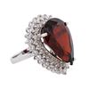 Image 1 : 14KT White Gold 11.69ct Almandite Garnet and Diamond Ring