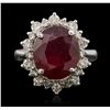 Image 2 : 14KT White Gold 8.81ct Ruby and Diamond Ring