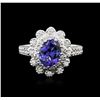 Image 2 : 14KT White Gold 1.59ct Tanzanite and Diamond Ring