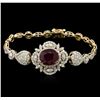 Image 1 : 7.29ct Ruby and Diamond Bracelet - 14KT Yellow Gold