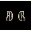 Image 1 : 2.27ctw Sapphire and Diamond Earrings - 14KT Yellow Gold