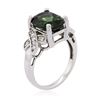 Image 3 : 14KT White Gold 4.49ct Green Tourmaline and Diamond Ring