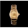 Image 2 : Rolex 14KT Yellow Gold Diamond Oyster Perpetual Ladies Watch