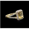 Image 1 : 14KT Yellow Gold 2.12ct Citrine and Diamond Ring