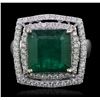 Image 2 : 14KT White Gold 6.03ct Emerald and Diamond Ring