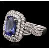 Image 1 : 14KT White Gold 2.84ct Tanzanite and Diamond Ring