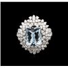 Image 2 : 5.66ct Aquamarine and Diamond Ring - 18KT White Gold