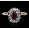 Image 1 : 14KT Yellow Gold 0.74ct Ruby and Diamond Ring