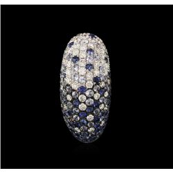 0.82ctw Sapphire and Diamond Pendant - 18KT White Gold