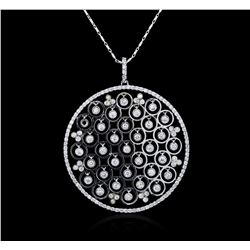 14KT White Gold 1.40ctw Diamond Pendant With Chain