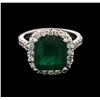 Image 2 : 4.20ct Emerald and Diamond Ring - 14KT White Gold