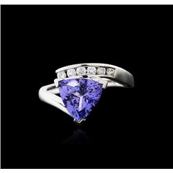 14KT White Gold 2.51ct Tanzanite and Diamond Ring