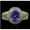 Image 2 : 14KT White Gold 2.64ct Tanzanite and Diamond Ring