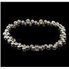 Image 2 : 1.27ctw Demantoid Garnet and Diamond Bracelet - 14KT White Gold