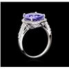 Image 3 : 5.60ct Tanzanite and Diamond Ring - 14KT White Gold