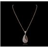 Image 2 : 14KT Two-Tone Gold 1.14ctw Diamond Pendant With Chain