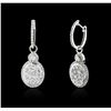 Image 2 : 14KT White Gold 1.50ctw Diamond Earrings