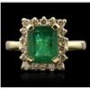 Image 2 : 14KT Yellow Gold 2.50ct Emerald and Diamond Ring