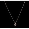 Image 2 : 14KT Rose Gold 0.68ct Sapphire and Diamond Pendant With Chain