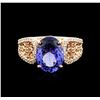 Image 1 : 14KT Rose Gold 3.82ct Tanzanite and Diamond Ring