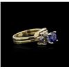 Image 1 : 14KT Yellow Gold 1.07ct Sapphire and Diamond Ring