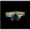 Image 2 : 14KT Yellow Gold 1.07ct Sapphire and Diamond Ring