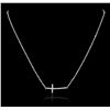 Image 2 : 14KT White Gold 0.13ctw Diamond Pendant With Chain