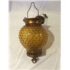 Image 1 : Amber Hob Nail Glass Hanging Lamp