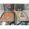 Image 3 : BOX LOT CRAFT KITS NEEDLEPOINT CROSS STITCH MORE