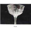Image 2 : LOT 9 ETCHED CUT CRYSTAL CHAMPAGNE SHERBET GLASSES