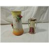 Image 1 : LOT TWO HAND PAINTED HANDPAINTED VASES JAPAN