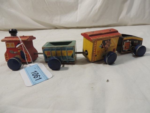 vintage fisher price wooden train