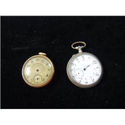 BOX LOT 2 POCKET WATCHES POCKETWATCHES PARTS