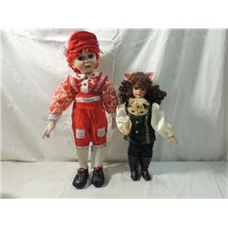 2 DOLL LOT STANDING MASQUERADE & VALENTINE DOLLS