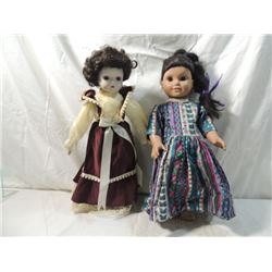 LOT 2 COLLECTORS DOLLS  NATIVE AMERICAN VELVET